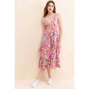 Scotch & Soda Womens Straapy Fruit Midi Dress Multicolor Size US L / 40